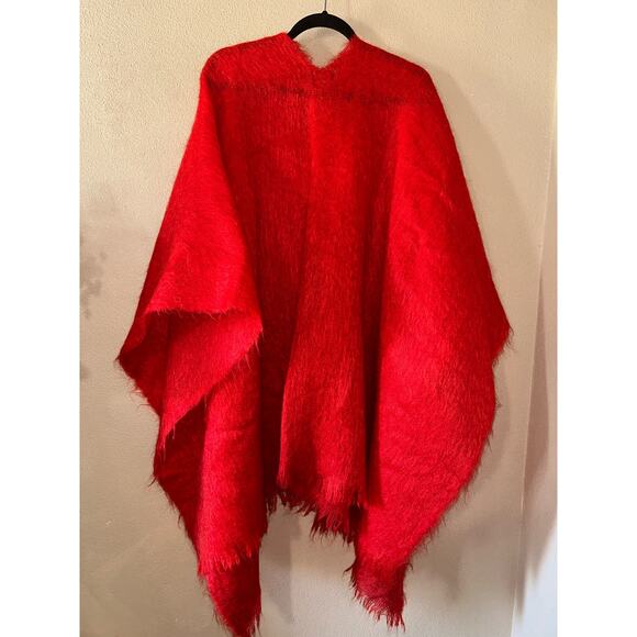 Mohair Wool Old Money Scandi Academia Red Orange Made England Shaw One Side - Picture 8 of 8